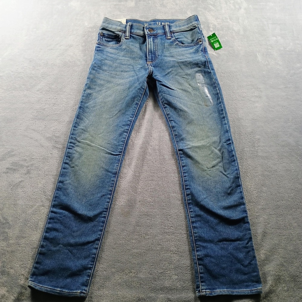 Gap Jeans Kids 12 Slim Blue Skinny Washwell Zip Fly‎ 5 Pocket Denim Casual